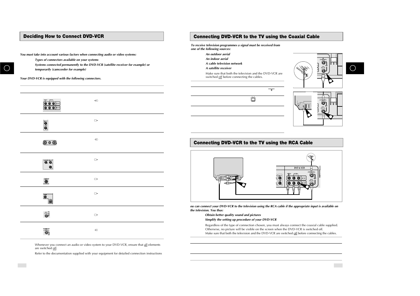 Deciding how to connect dvd-vcr | Samsung DVD-V85 User Manual | Page 7 / 37