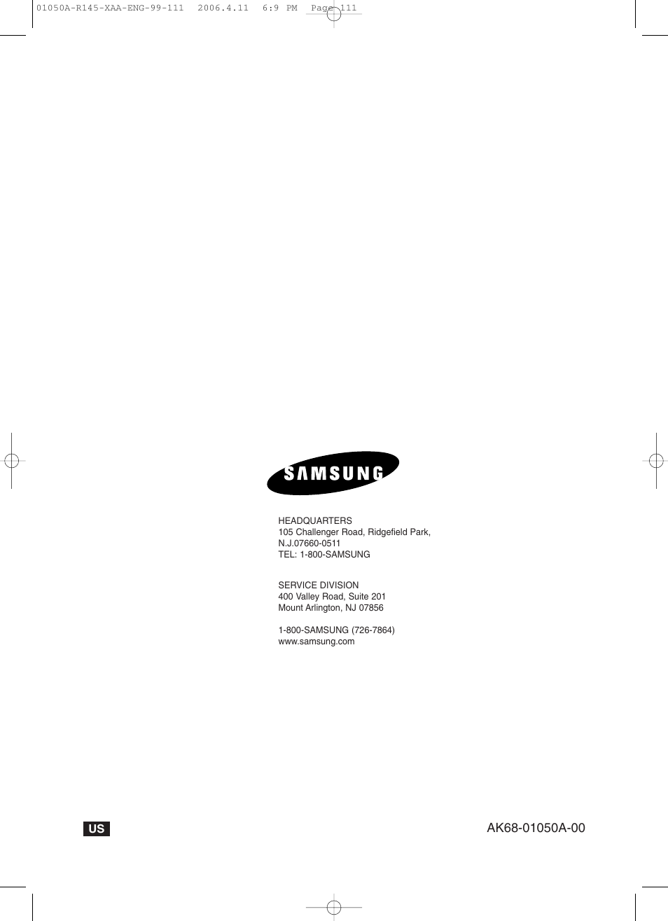 Samsung DVD-R145 User Manual | Page 111 / 111