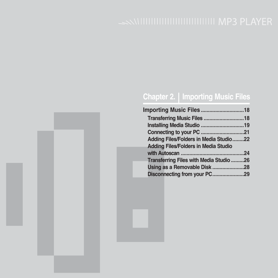 Chapter 2. importing music files | Samsung YP-F2 User Manual | Page 17 / 62