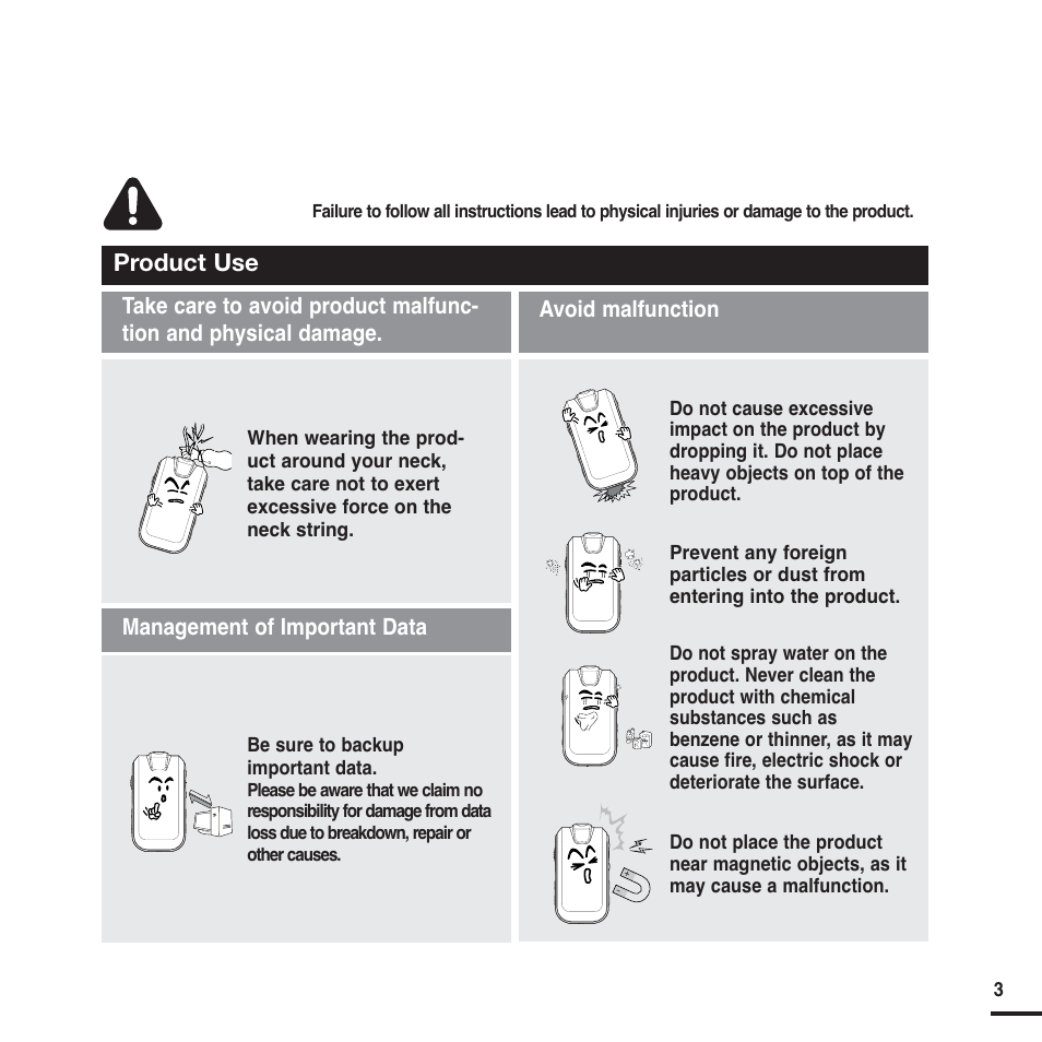Caution | Samsung YP-F2 User Manual | Page 3 / 62