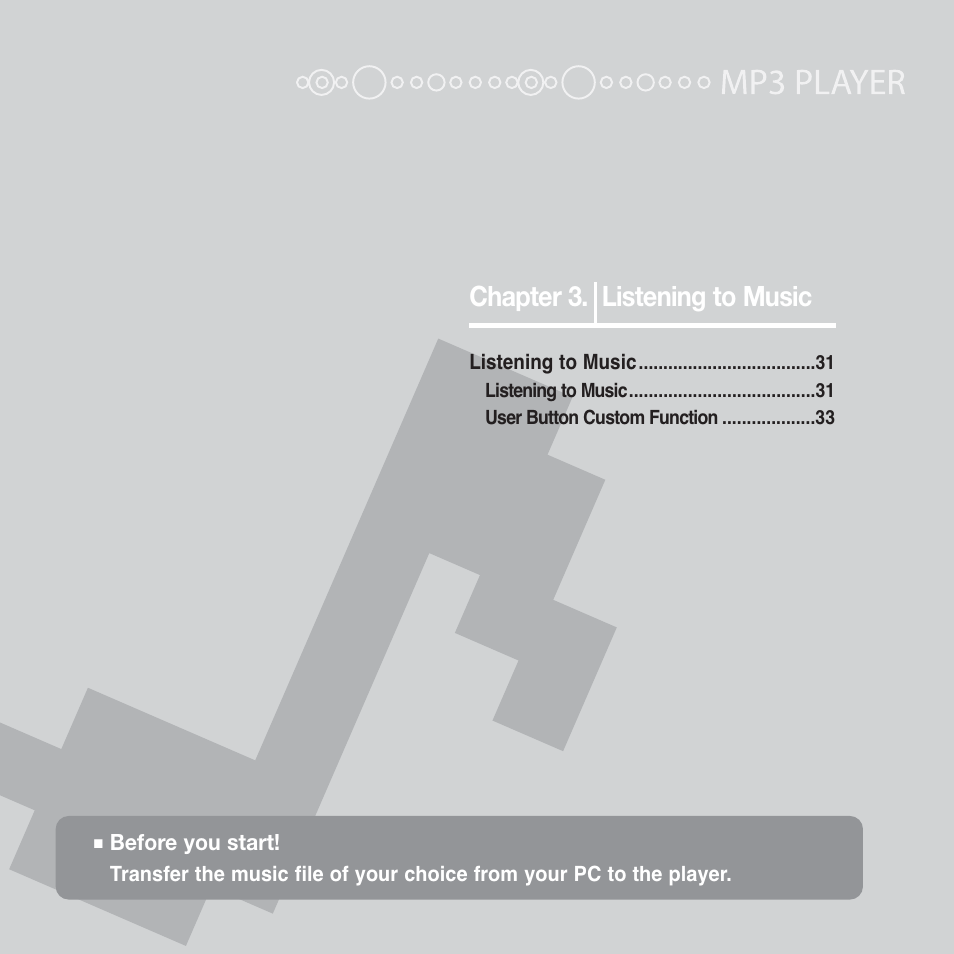 Chapter 3. listening to music | Samsung YP-F2 User Manual | Page 30 / 62