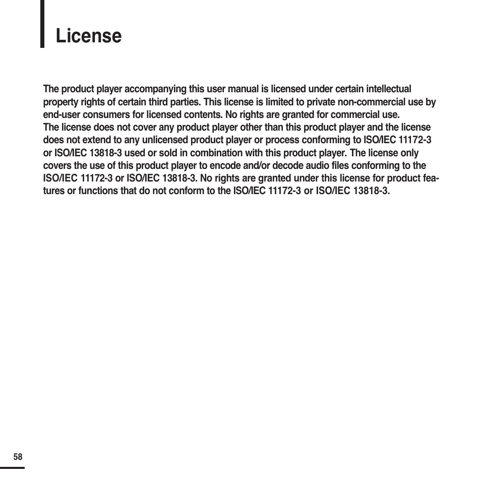 License | Samsung YP-F2 User Manual | Page 58 / 62