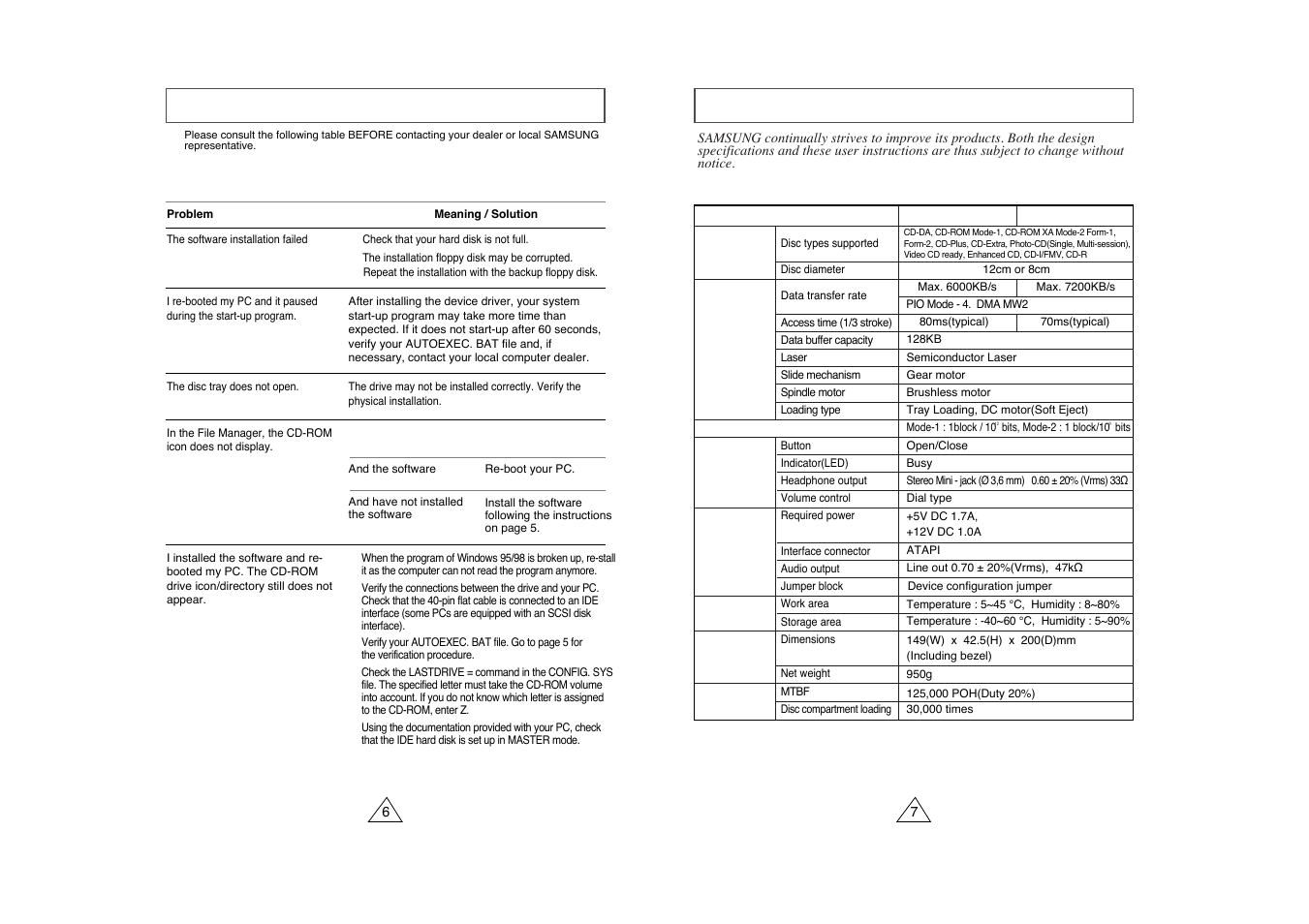 Resolving technical problems, Technical specifications | Samsung SC-140 User Manual | Page 4 / 4