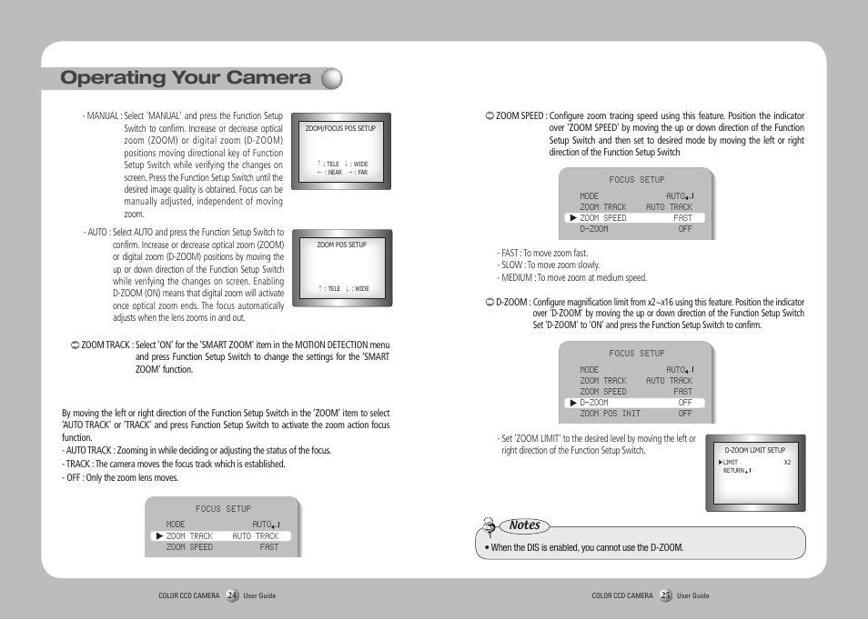 Operating your camera | Samsung SCO-2120R User Manual | Page 13 / 25