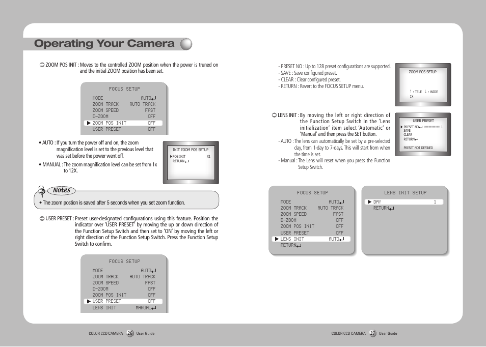 Operating your camera | Samsung SCO-2120R User Manual | Page 14 / 25