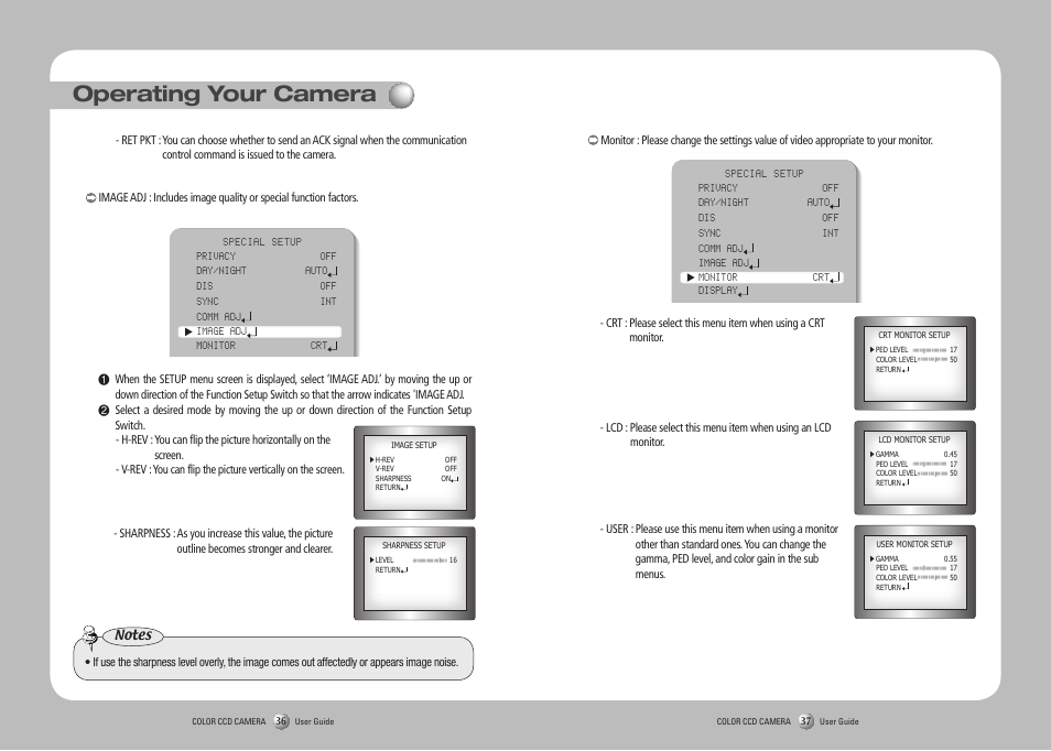 Operating your camera | Samsung SCO-2120R User Manual | Page 19 / 25