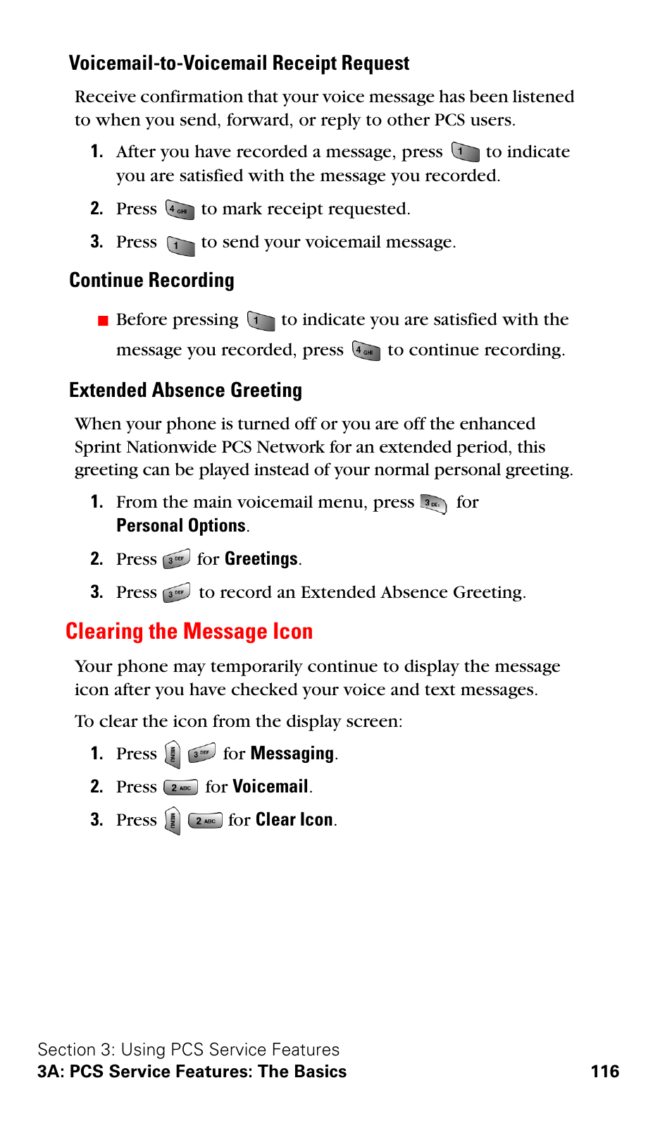 Clearing the message icon | Samsung VGA1000 User Manual | Page 124 / 182