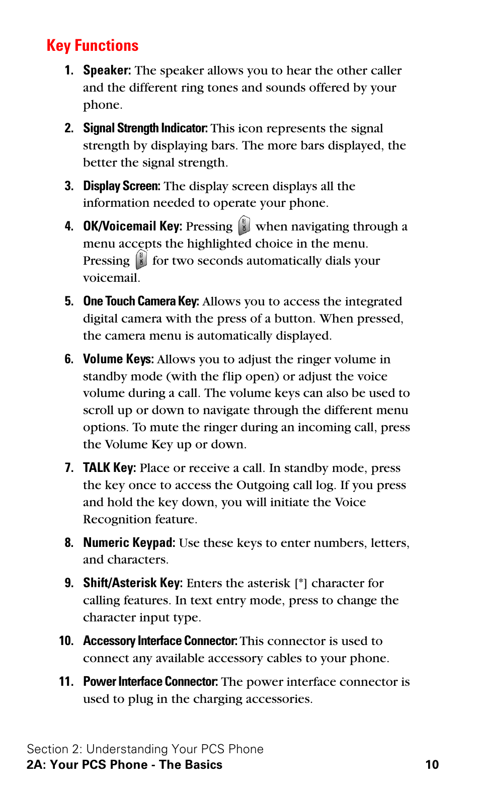 Key functions | Samsung VGA1000 User Manual | Page 18 / 182