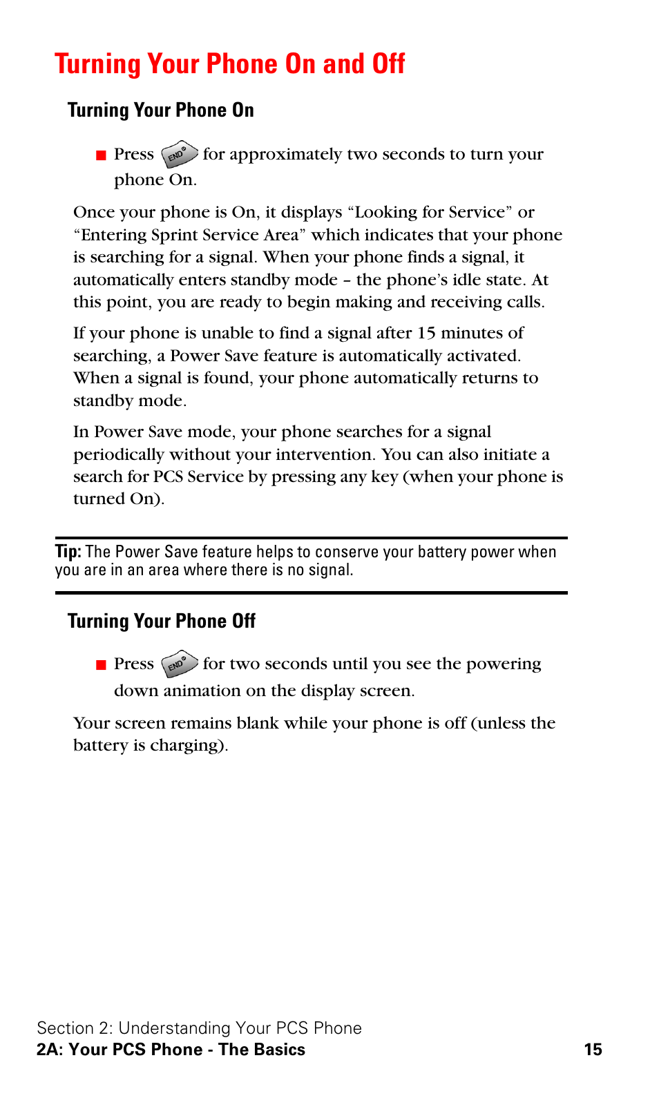 Turning your phone on and off | Samsung VGA1000 User Manual | Page 23 / 182