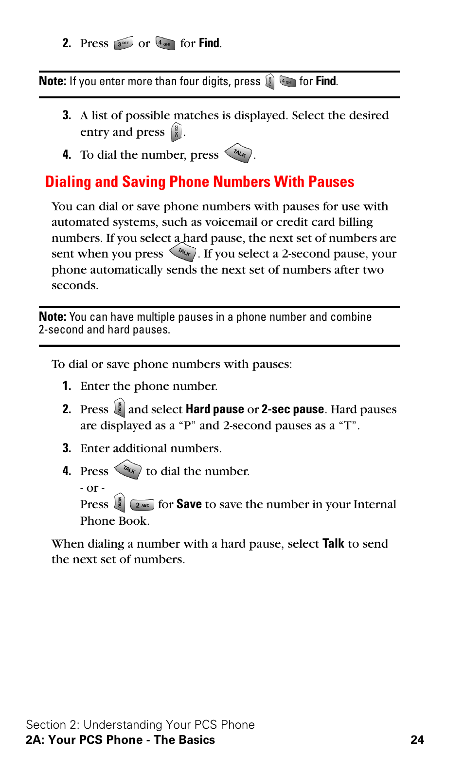 Dialing and saving phone numbers with pauses | Samsung VGA1000 User Manual | Page 32 / 182