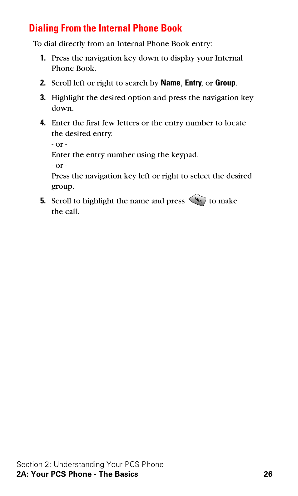 Dialing from the internal phone book | Samsung VGA1000 User Manual | Page 34 / 182