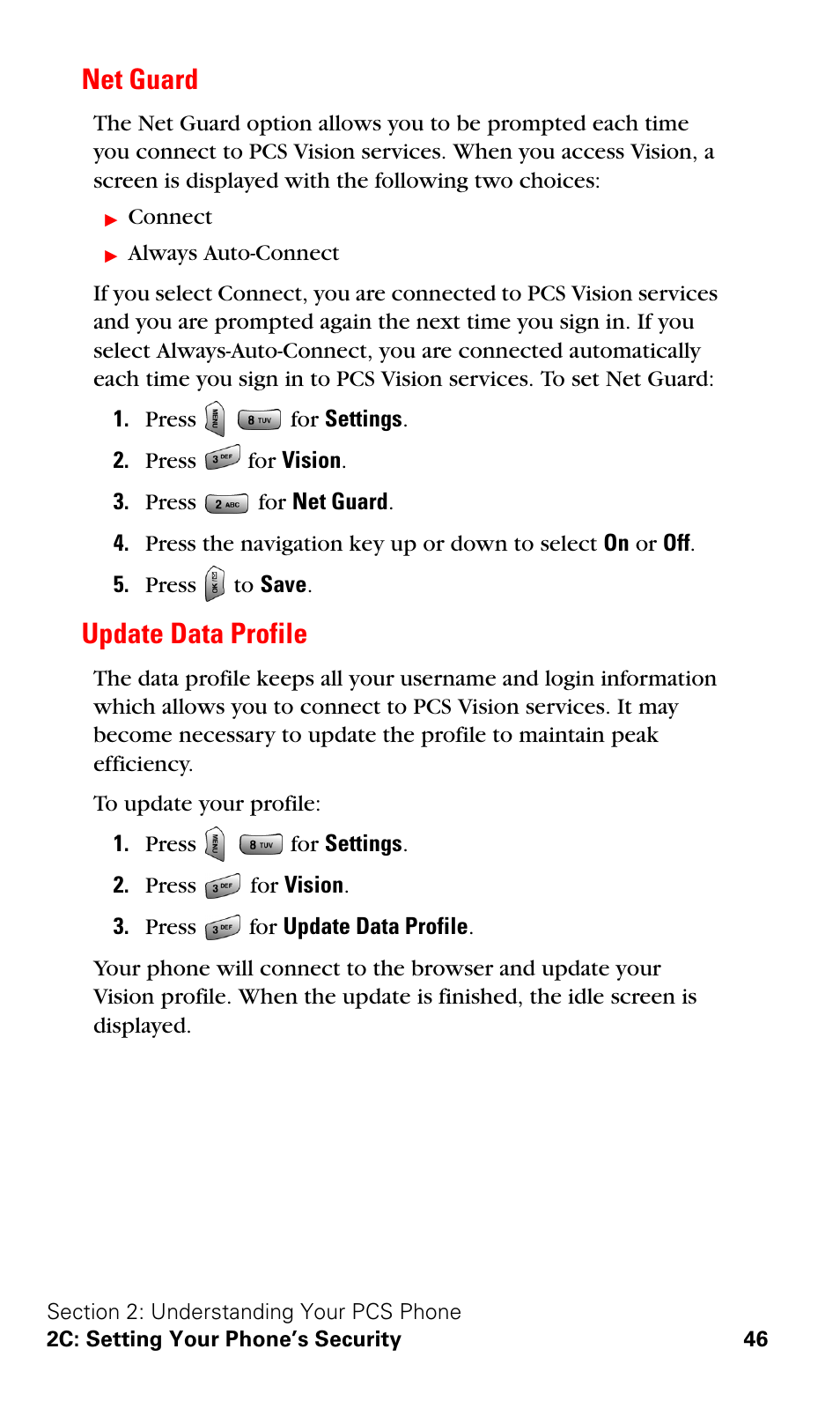 Net guard, Update data profile, Net guard update data profile | Samsung VGA1000 User Manual | Page 54 / 182