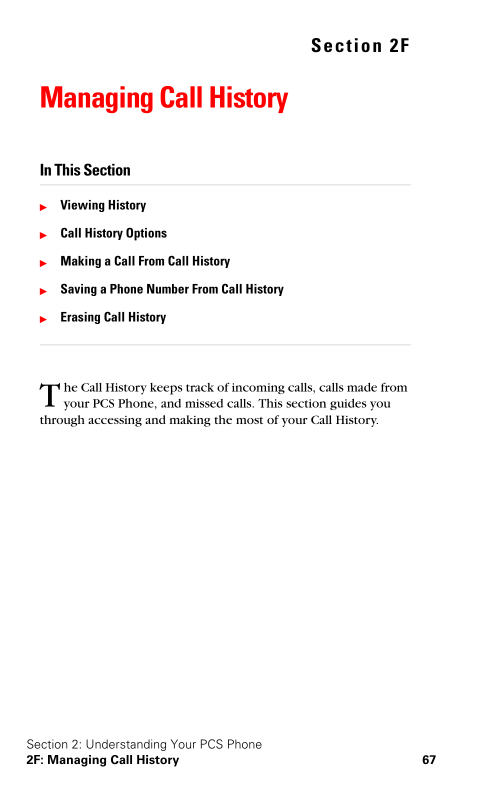 Managing call history, 2f. managing call history | Samsung VGA1000 User Manual | Page 75 / 182