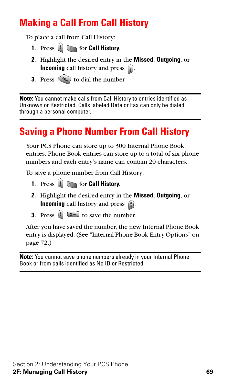 Making a call from call history, Saving a phone number from call history | Samsung VGA1000 User Manual | Page 77 / 182