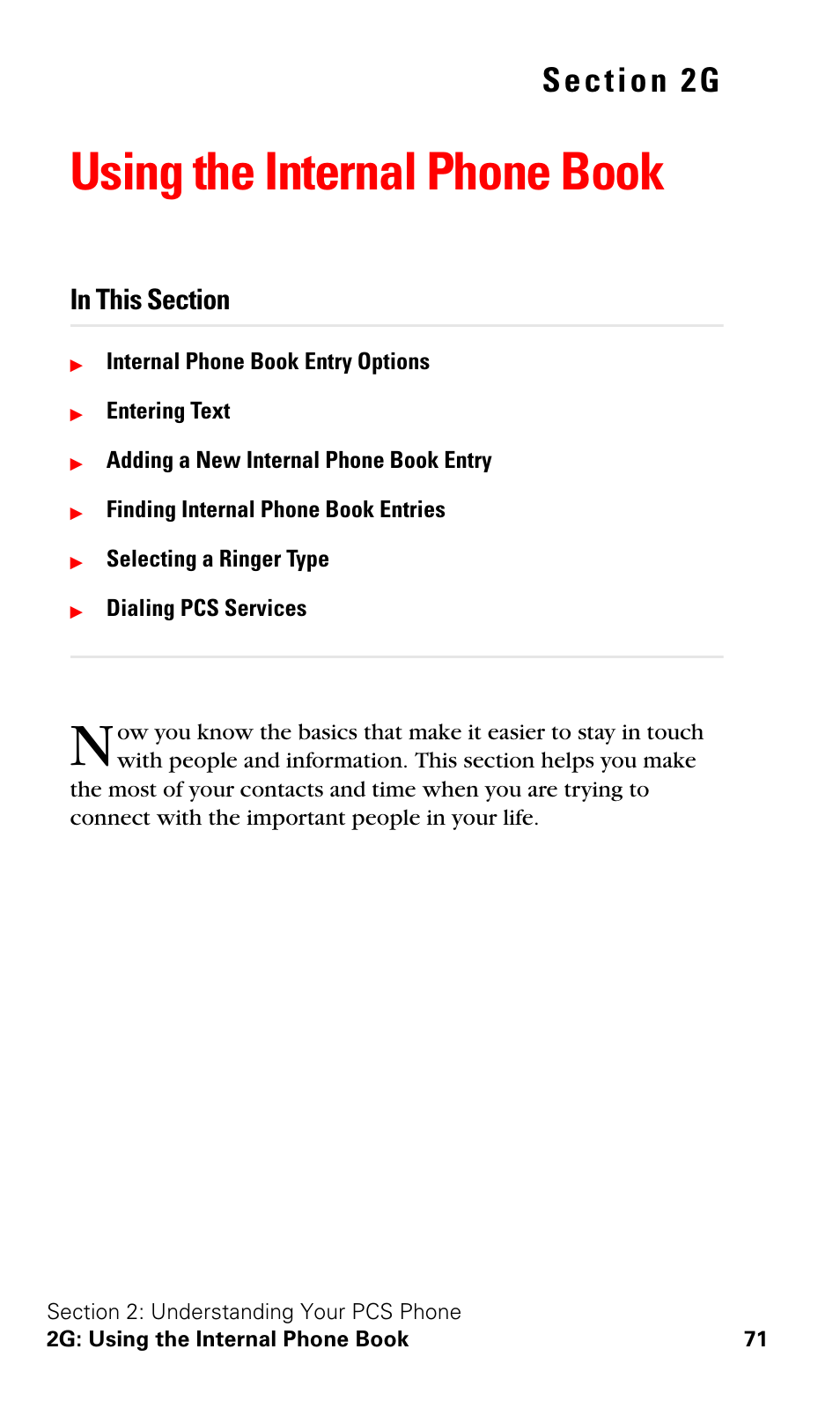 Using the internal phone book, 2g. using the internal phone book | Samsung VGA1000 User Manual | Page 79 / 182