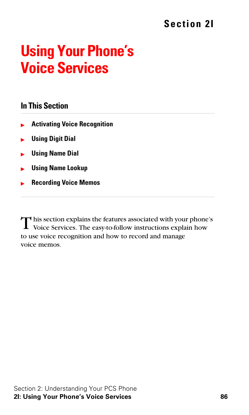 Using your phone’s voice services, 2i. using your phone’s voice services | Samsung VGA1000 User Manual | Page 94 / 182