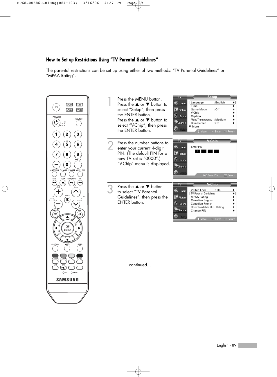 Samsung HL-S6166W User Manual | Page 89 / 132