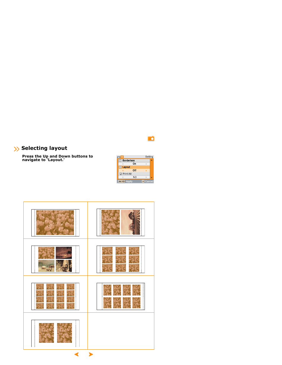 Selecting layout | Samsung SPP 2040 User Manual | Page 29 / 81
