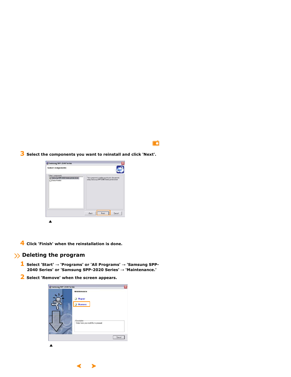 Deleting the program | Samsung SPP 2040 User Manual | Page 41 / 81