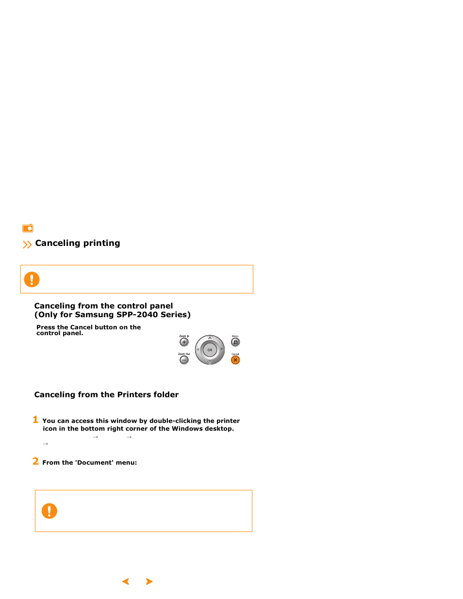 Canceling printing | Samsung SPP 2040 User Manual | Page 46 / 81