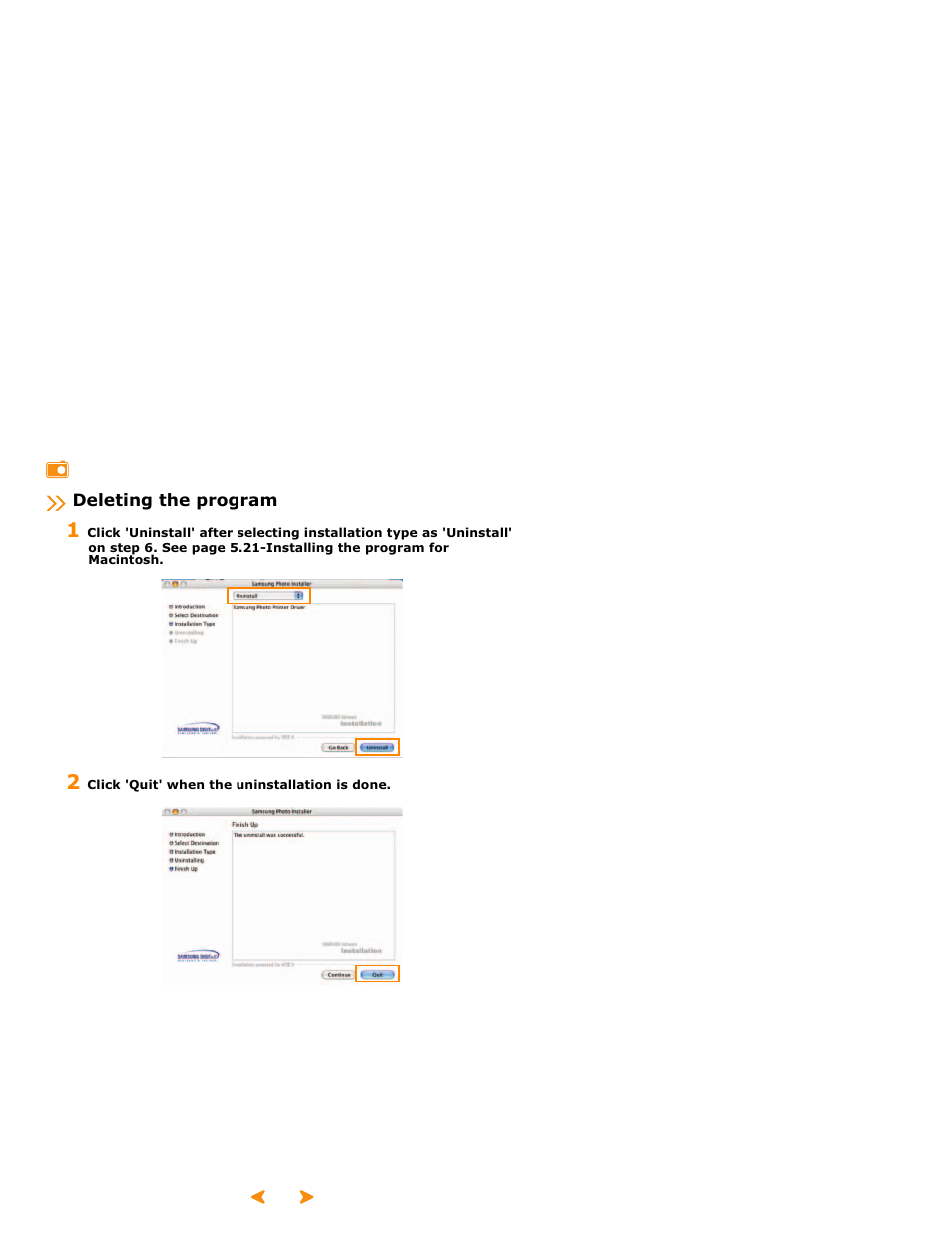 Deleting the program | Samsung SPP 2040 User Manual | Page 62 / 81