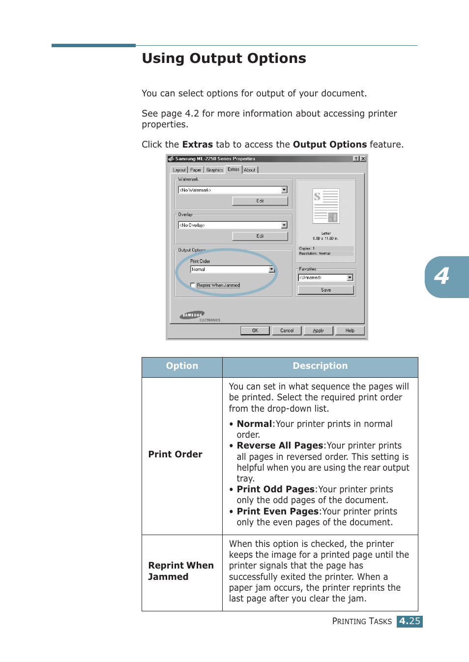 Using output options | Samsung ML-2251NP User Manual | Page 100 / 203