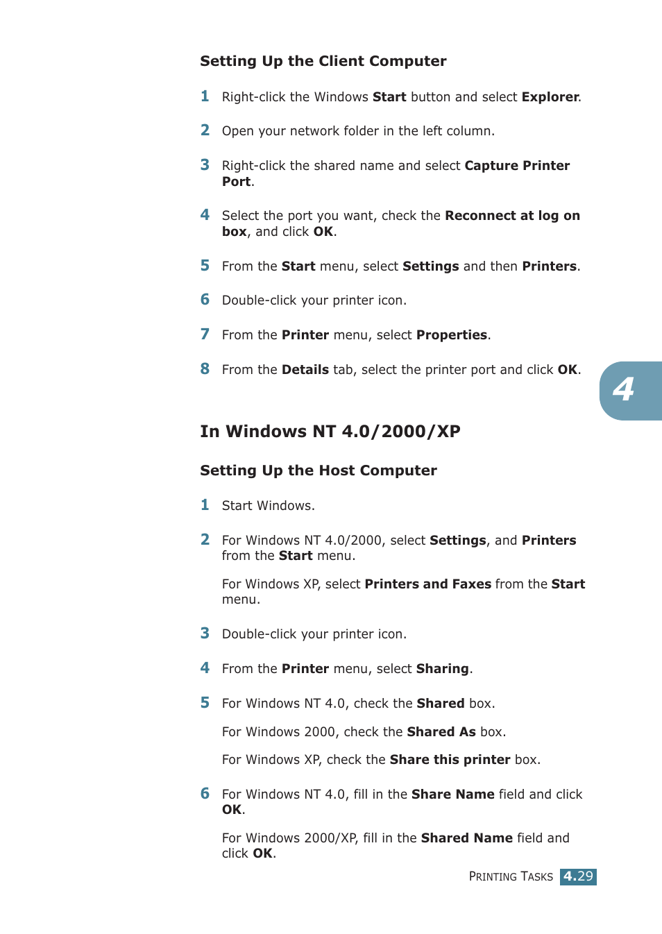 In windows nt 4.0/2000/xp | Samsung ML-2251NP User Manual | Page 104 / 203