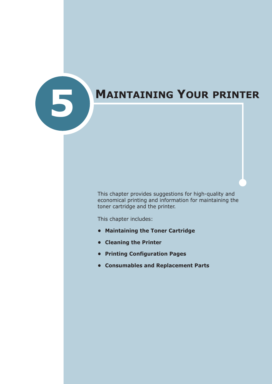 Maintaining your printer, Chapter 5, Aintaining | Printer | Samsung ML-2251NP User Manual | Page 106 / 203
