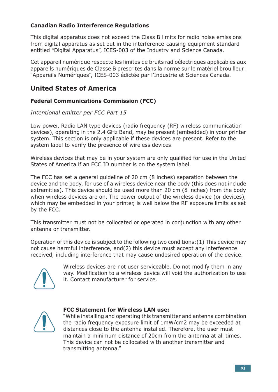 United states of america | Samsung ML-2251NP User Manual | Page 12 / 203