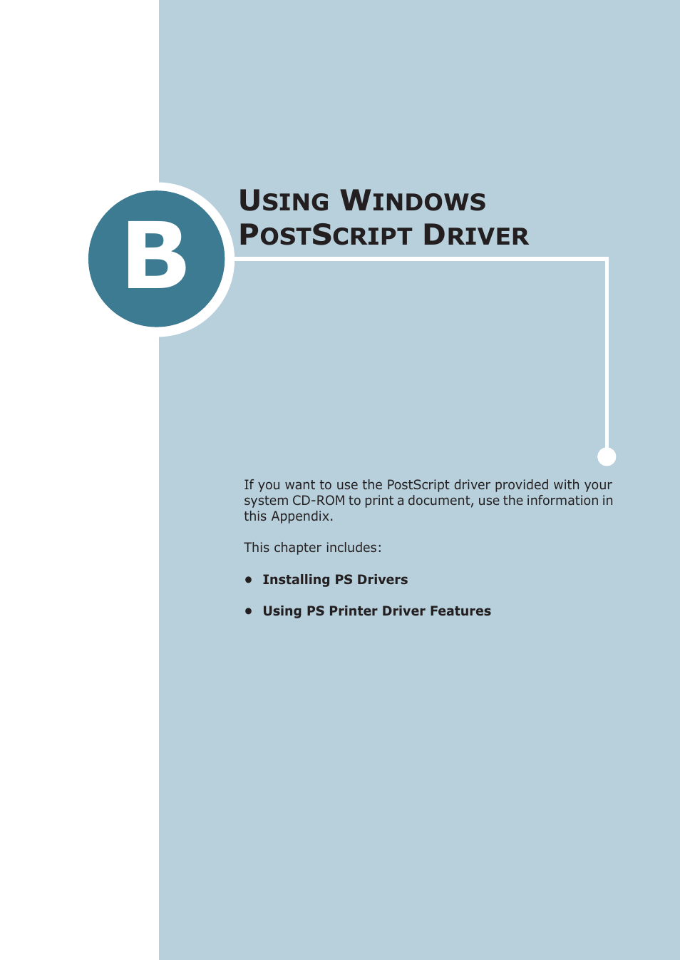 Using windows postscript driver, Appendix b, Sing | Indows, Cript, River | Samsung ML-2251NP User Manual | Page 150 / 203