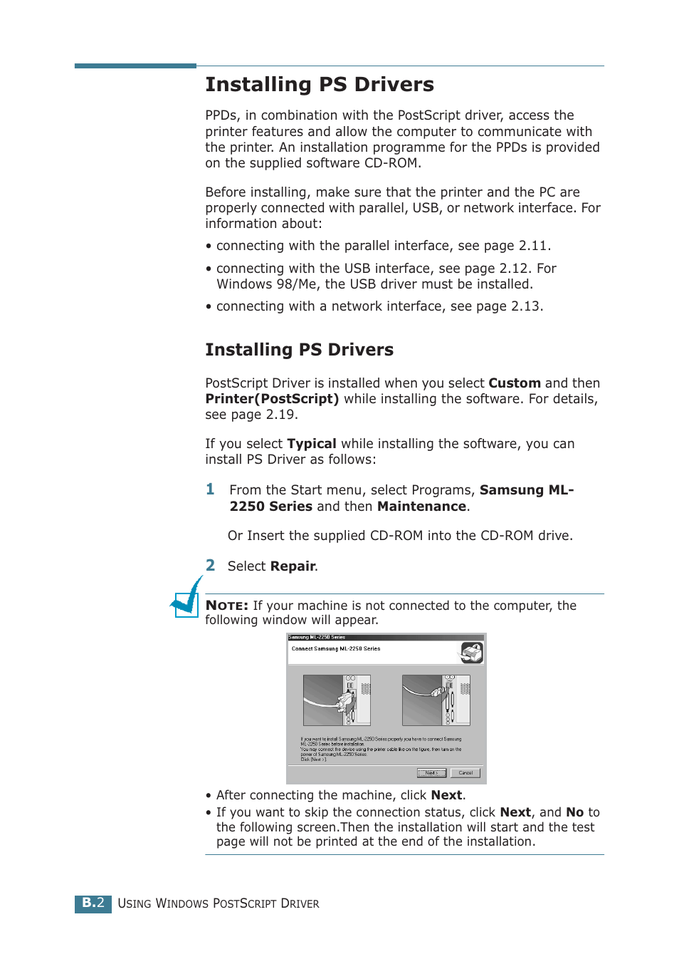 Installing ps drivers | Samsung ML-2251NP User Manual | Page 151 / 203