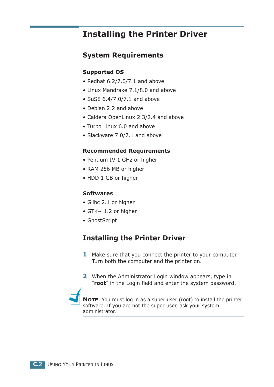 Installing the printer driver, System requirements | Samsung ML-2251NP User Manual | Page 155 / 203