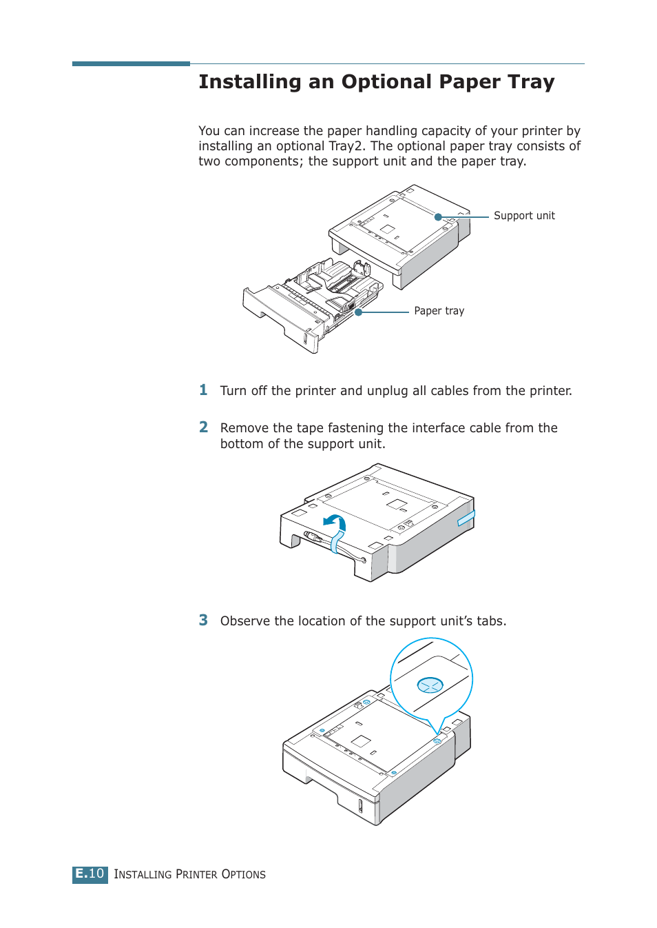 Installing an optional paper tray | Samsung ML-2251NP User Manual | Page 187 / 203