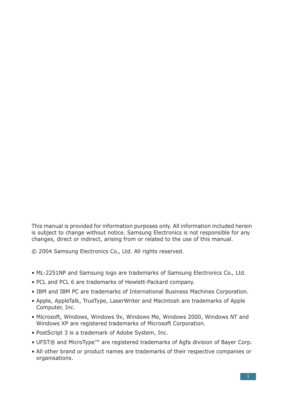 Samsung ML-2251NP User Manual | Page 2 / 203