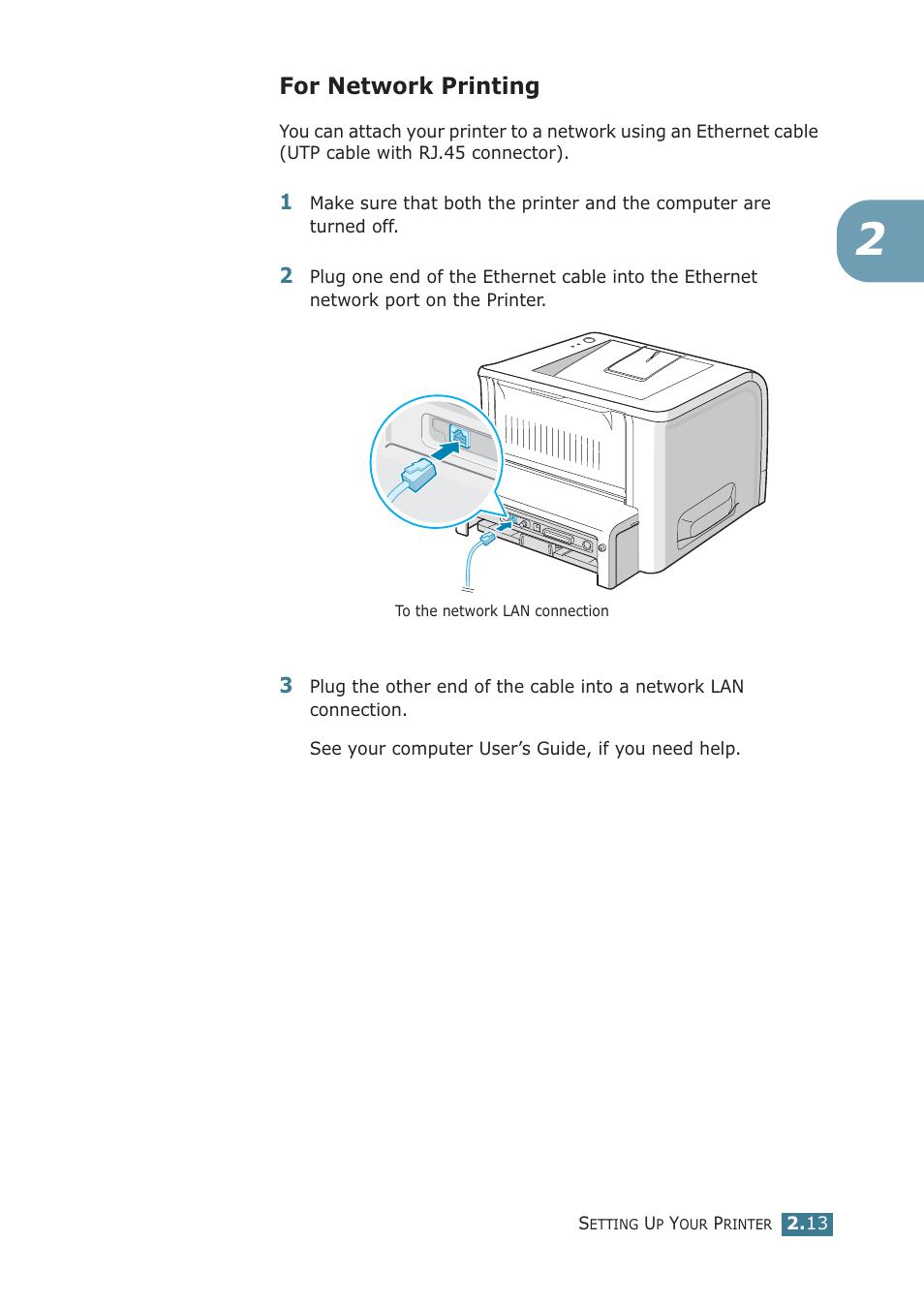 For network printing | Samsung ML-2251NP User Manual | Page 38 / 203