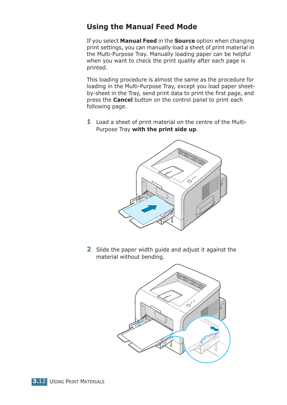 Using the manual feed mode | Samsung ML-2251NP User Manual | Page 63 / 203