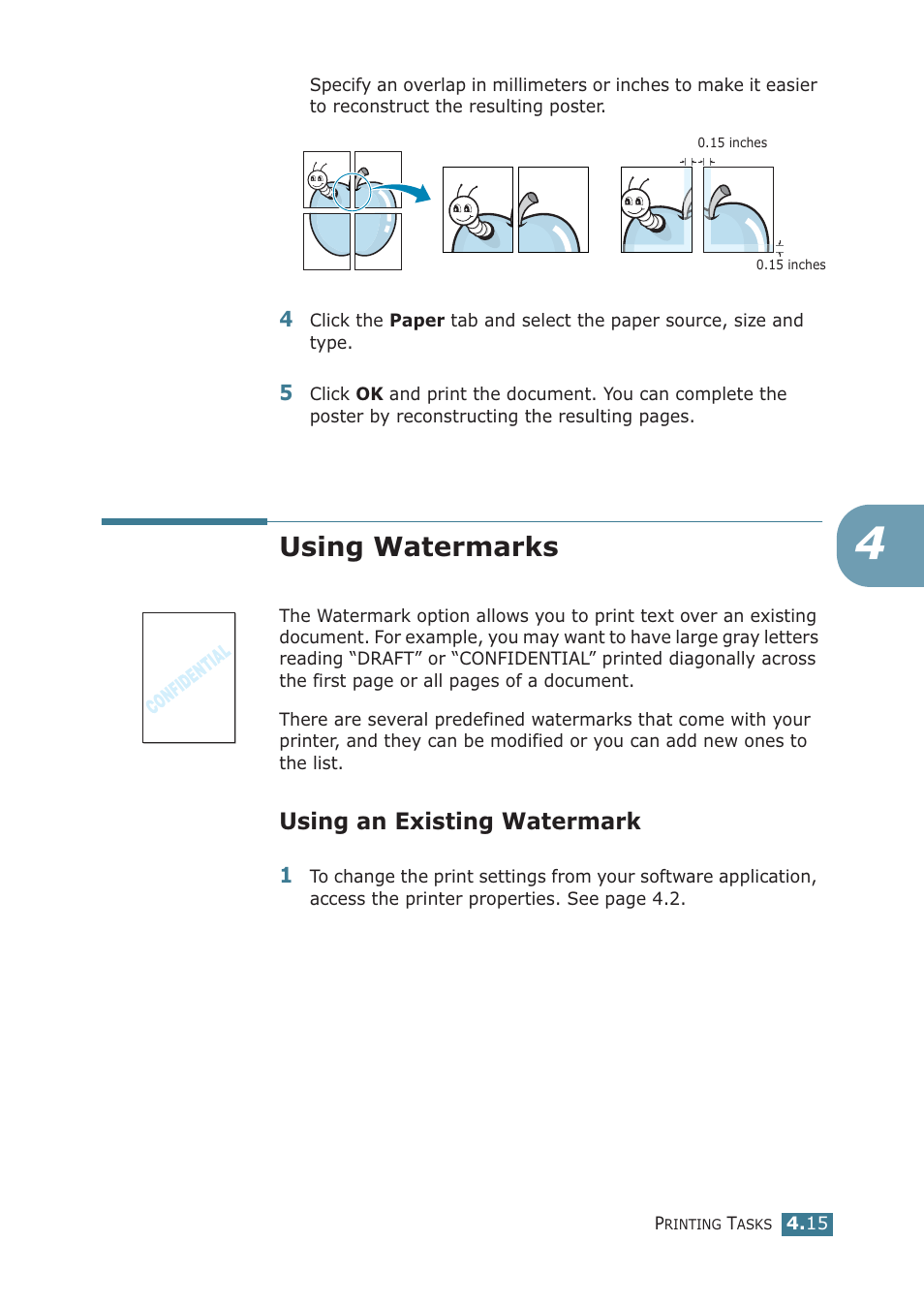 Using watermarks, Using an existing watermark | Samsung ML-2251NP User Manual | Page 90 / 203
