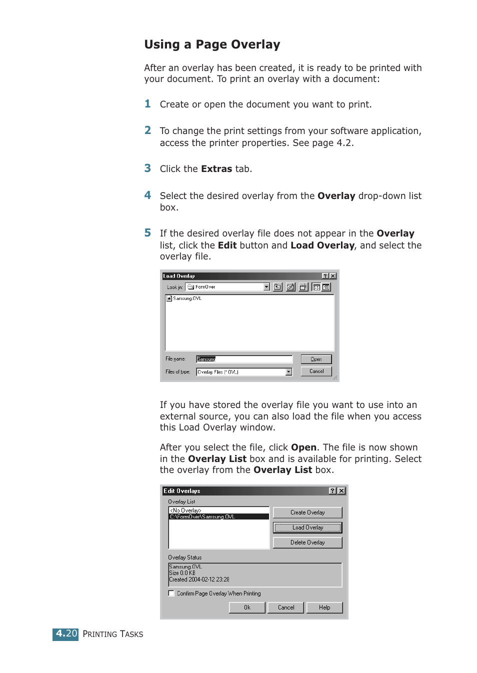 Using a page overlay | Samsung ML-2251NP User Manual | Page 95 / 203