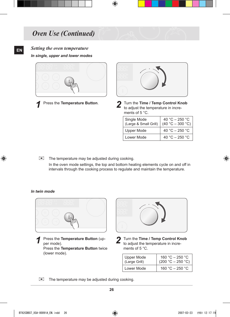 Oven use (continued) | Samsung BT62CDBST User Manual | Page 28 / 52