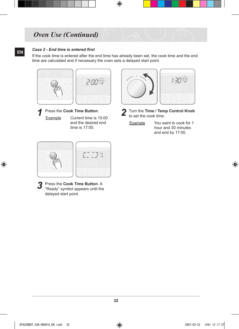 Oven use (continued) | Samsung BT62CDBST User Manual | Page 34 / 52