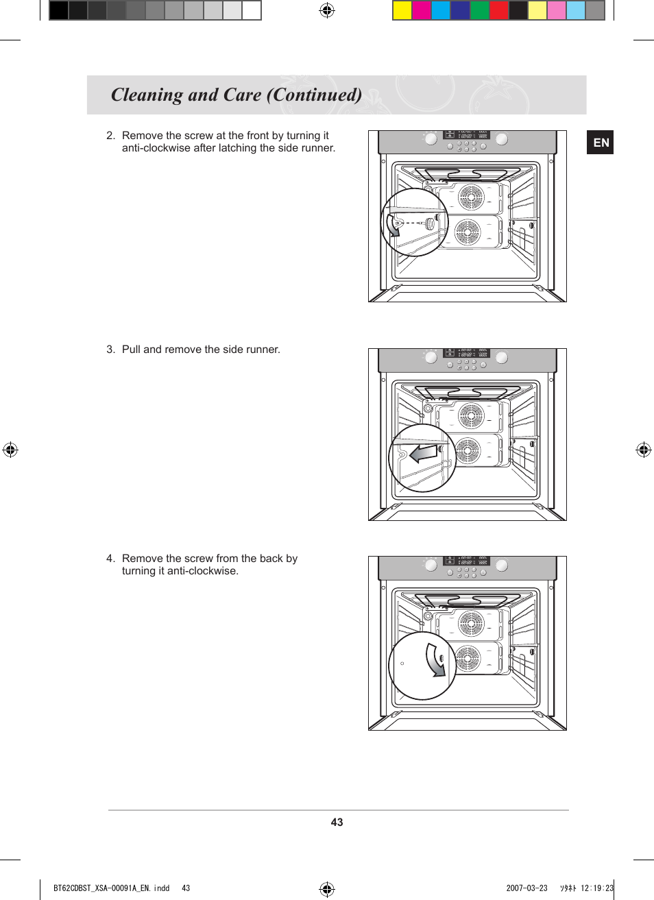 Cleaning and care (continued) | Samsung BT62CDBST User Manual | Page 45 / 52