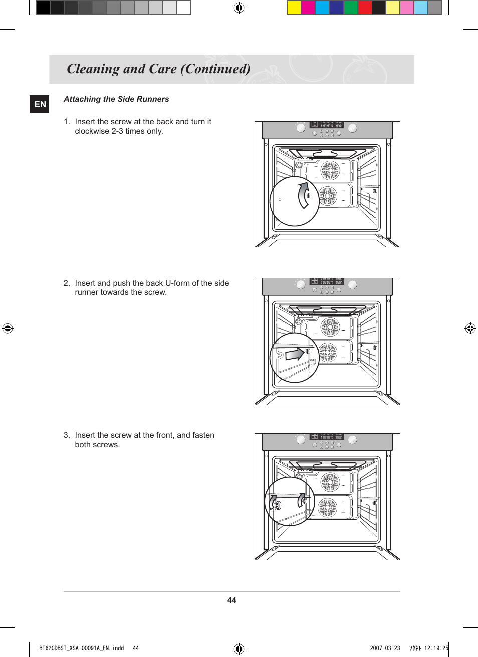 Cleaning and care (continued) | Samsung BT62CDBST User Manual | Page 46 / 52