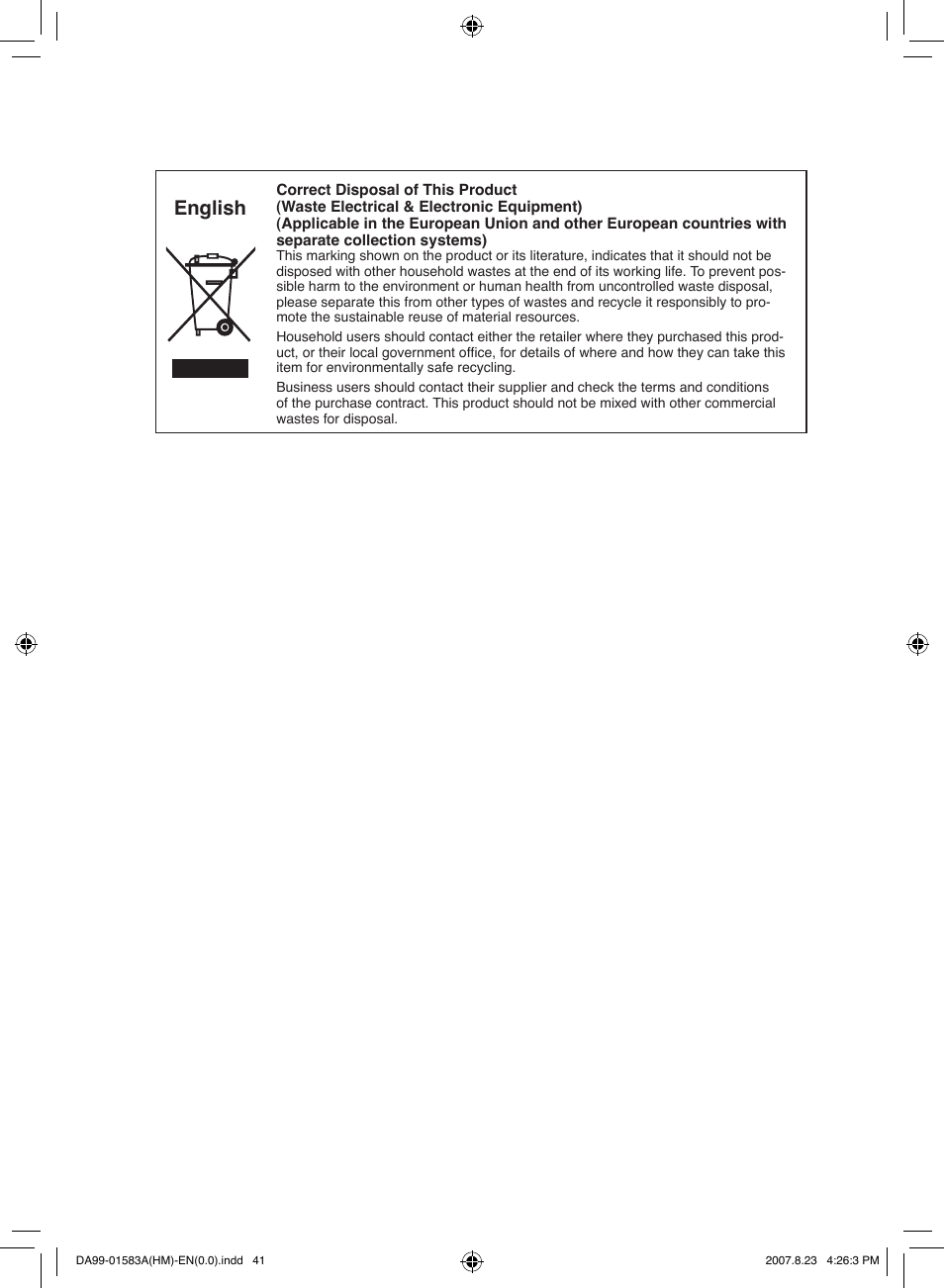 English | Samsung Refrigerator User Manual | Page 41 / 44