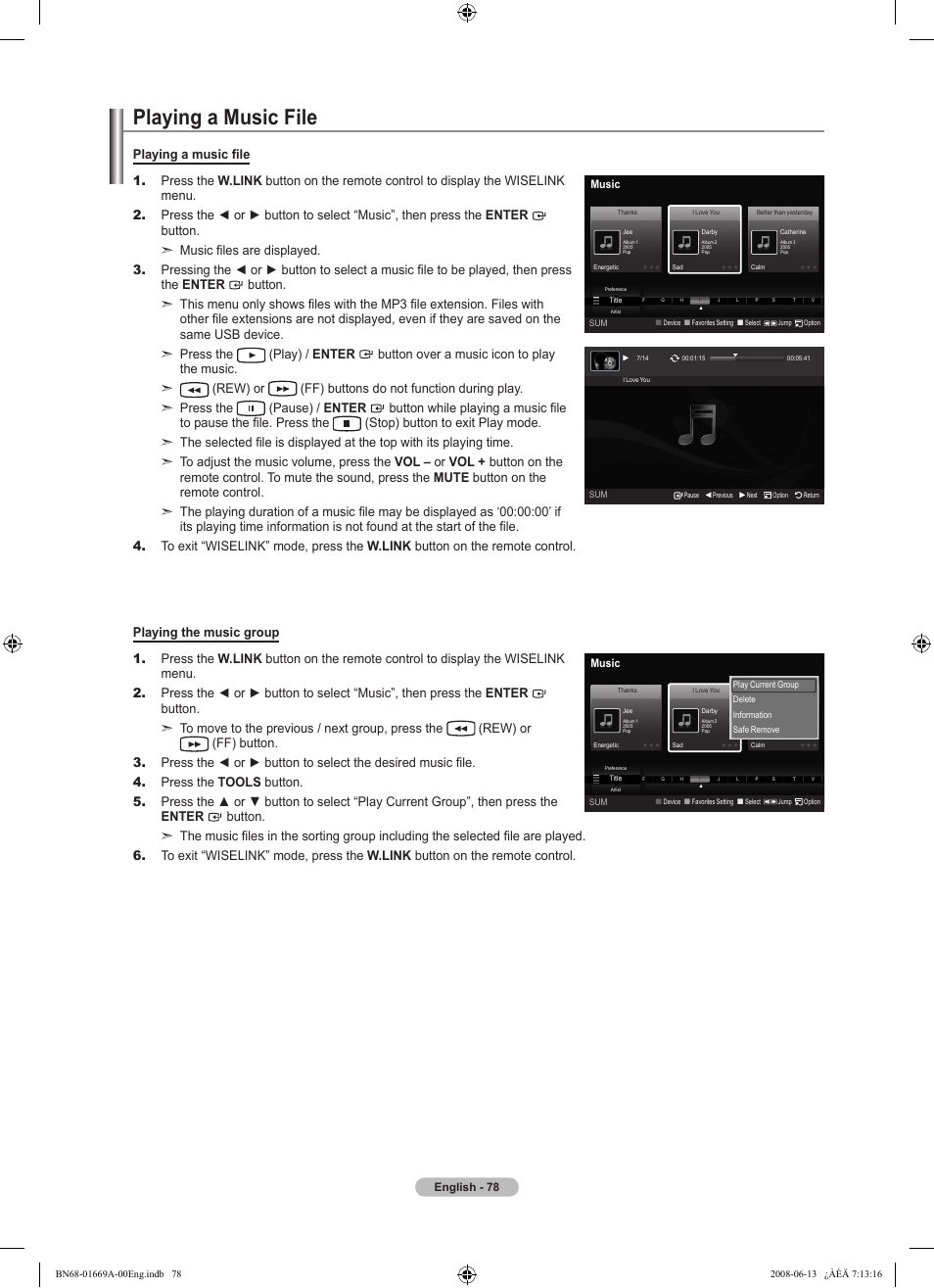 Playing a music file | Samsung Digimax Cyber 630 User Manual | Page 80 / 107