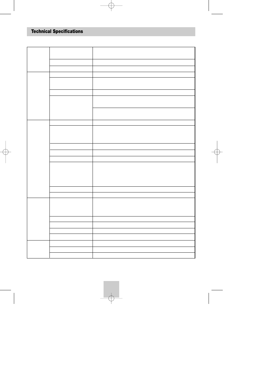 Appendix-help, Technical specifications | Samsung DVD-V4800 User Manual | Page 39 / 41