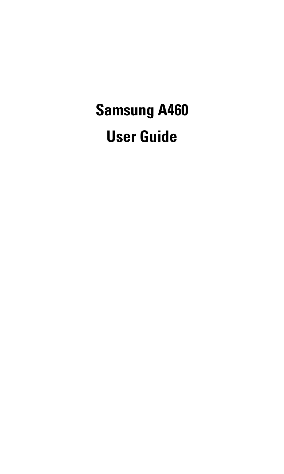 Samsung A460 User Manual | 129 pages
