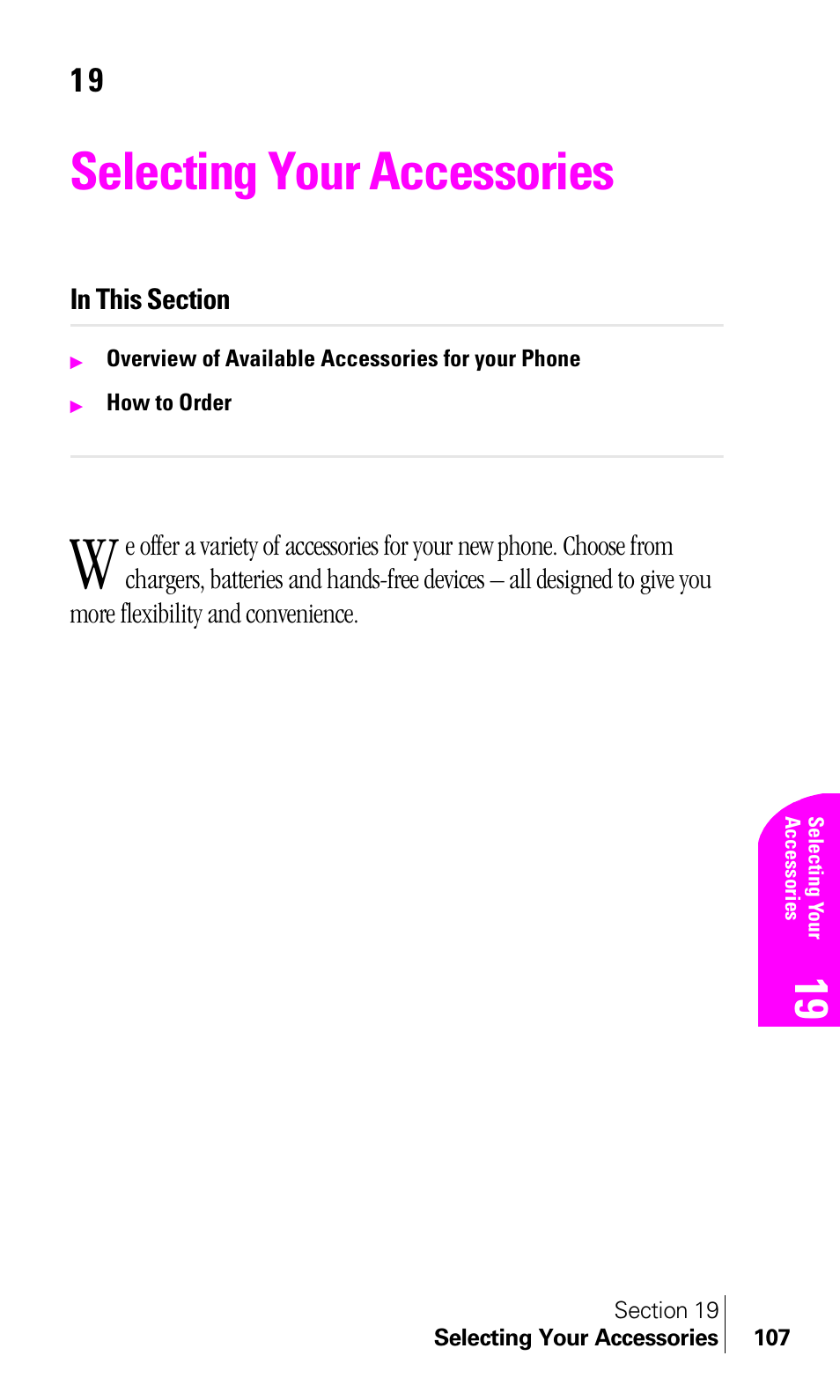 Selecting your accessories | Samsung A460 User Manual | Page 109 / 129