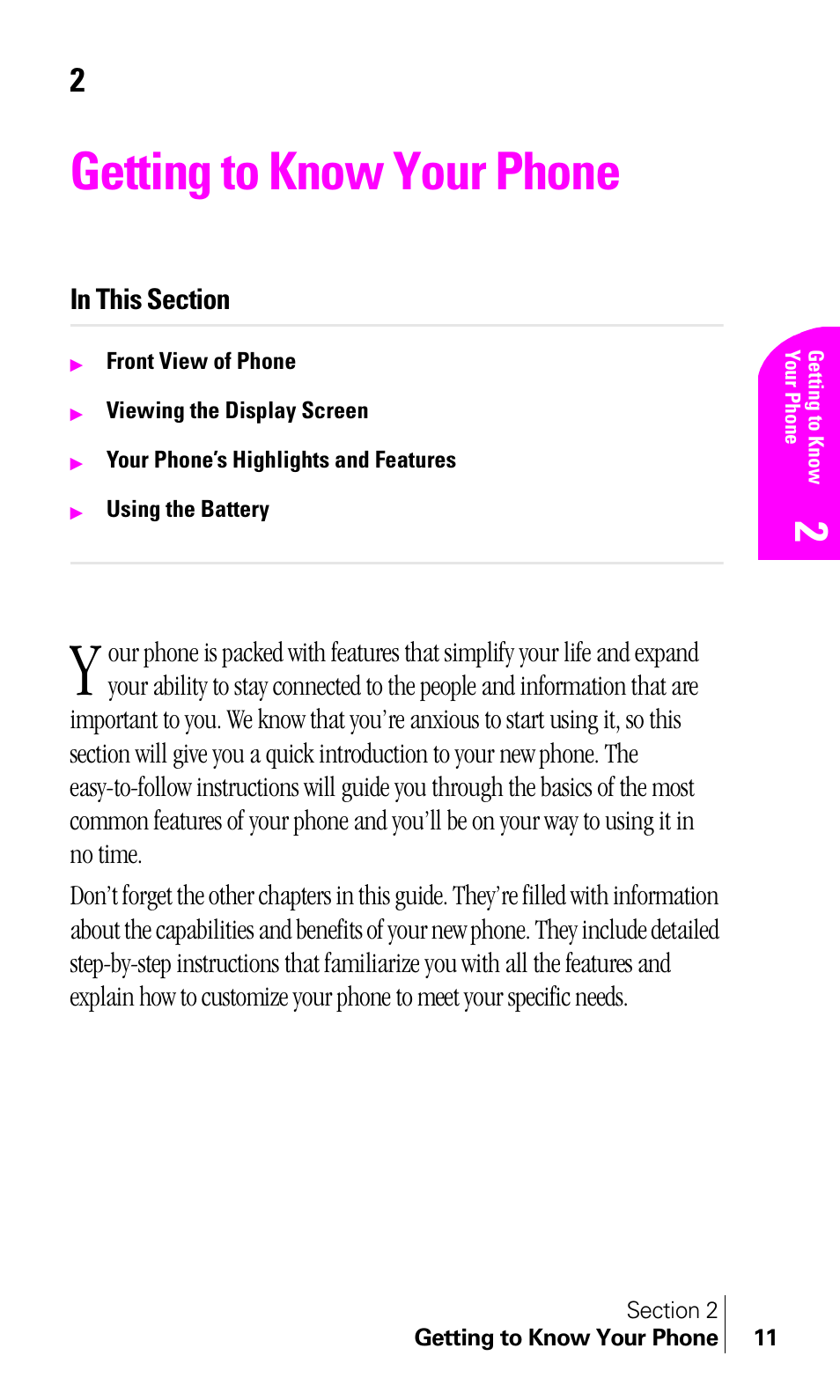 Getting to know your phone | Samsung A460 User Manual | Page 13 / 129