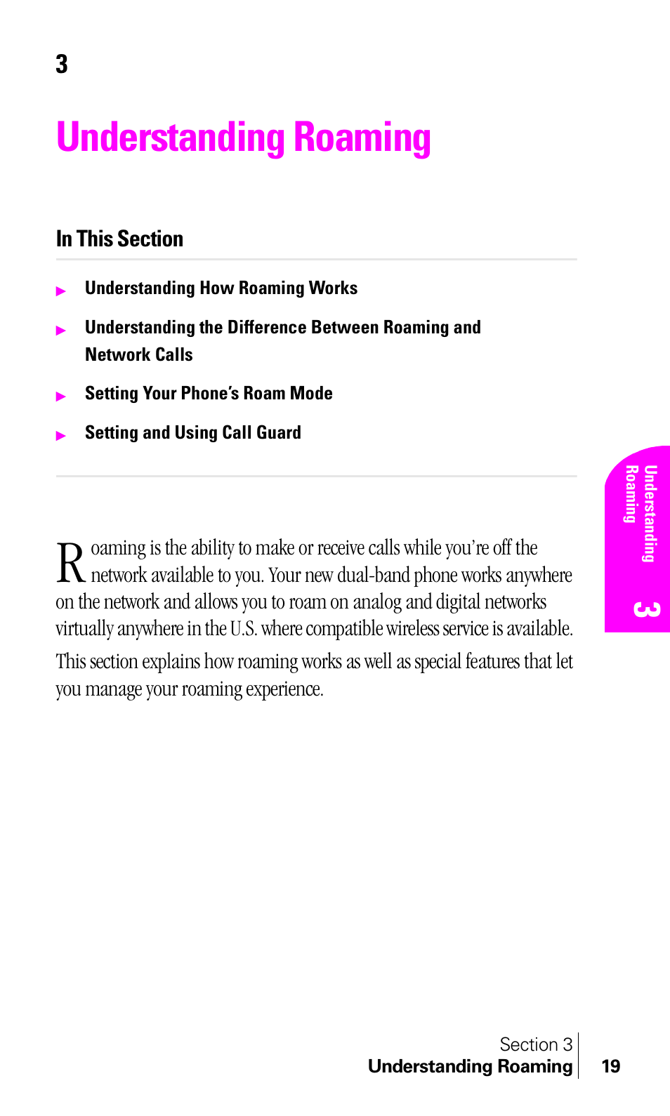 Understanding roaming | Samsung A460 User Manual | Page 21 / 129