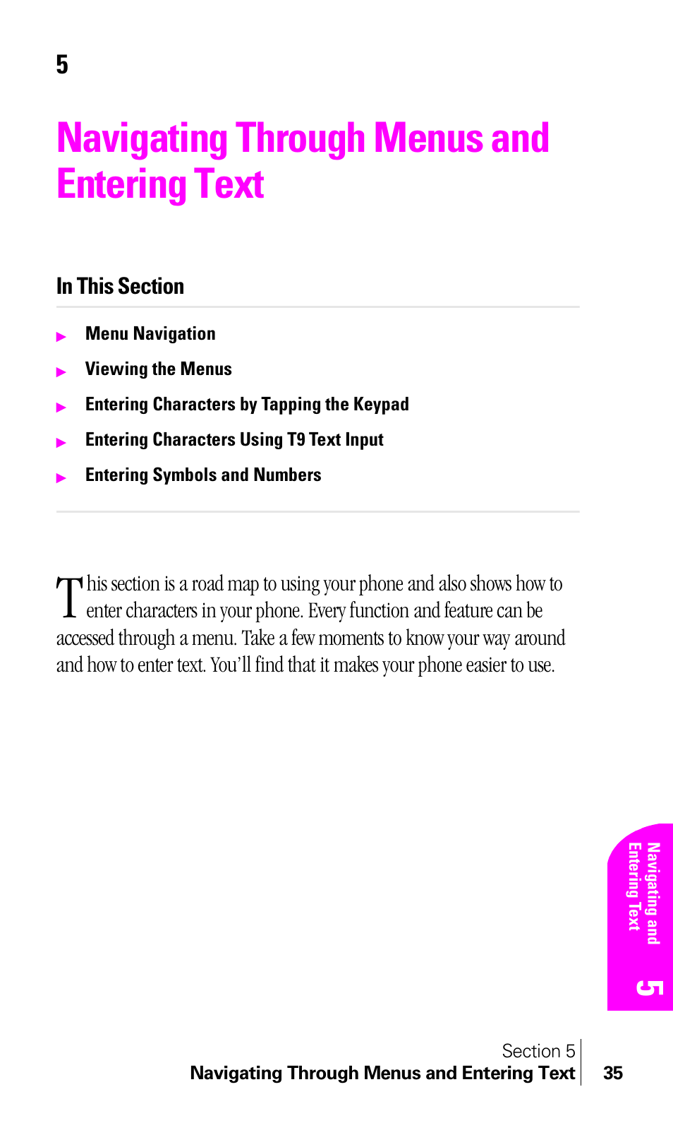 Navigating through menus and entering text | Samsung A460 User Manual | Page 37 / 129